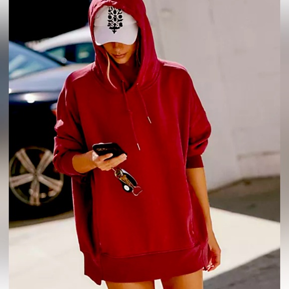 NWOT FP Movement Sprint To The Finish Hoodie - Cherry - Picture 1 of 4